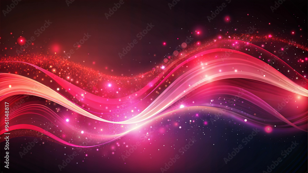 Obraz premium Abstract pink and purple light wave with glitter background for Valentine's Day