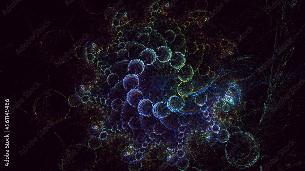 Obraz premium 3D manual rendering abstract fractal light background. Its not AI Generatd illustration.