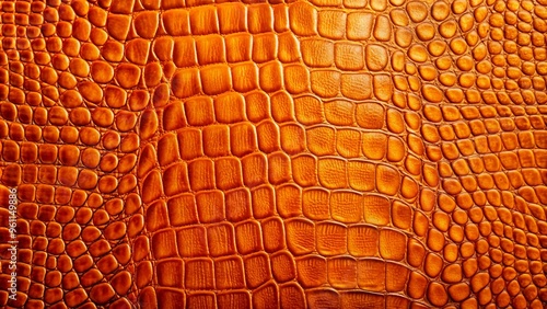 Close up of textured orange alligator skin background