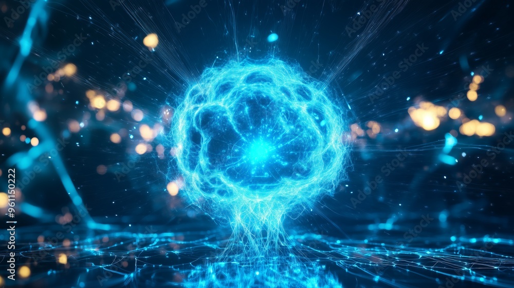 AI nuclear energy background, future innovation of disruptive technology AI nuclear energy background, future innovation of disruptive technology