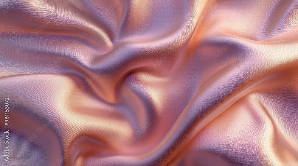 Close-up of smooth, silky fabric with a luxurious sheen, showcasing delicate pastel tones and soft folds, perfect for backgrounds or textiles.