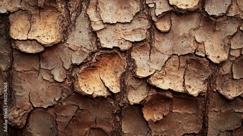 Close-up of textured tree bark with organic patterns. Nature background showcasing the intricate details and natural beauty of wood.