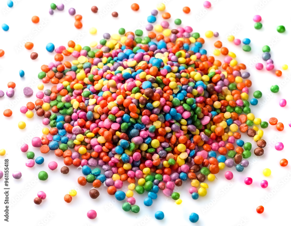 Colorful candy sprinkles isolated on white background Colorful candy sprinkles isolated on white background