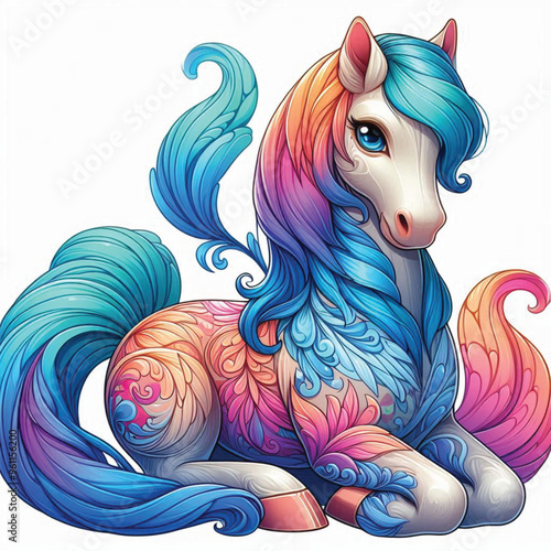 Cute Horse Vector Cartoon illustration