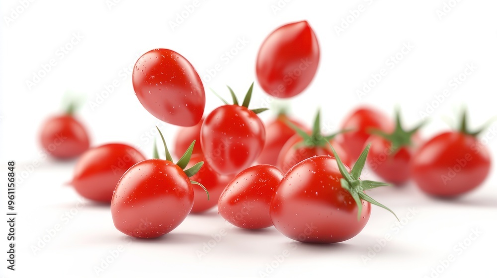 Transparent background baby plum tomatoes. Generative AI Transparent background baby plum tomatoes. Generative AI