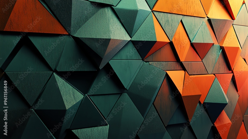 Fototapeta premium Abstract geometric pattern of 3D triangles.