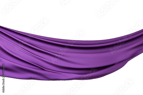 Floating elegant purple fabric isolated on background