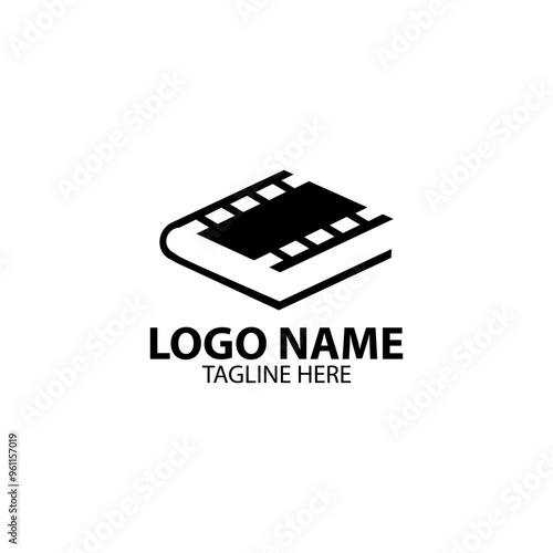 movie book logo design vector