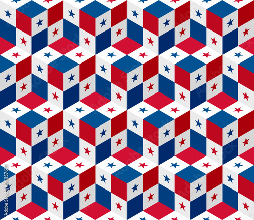 panama flag box pattern. vector illustration