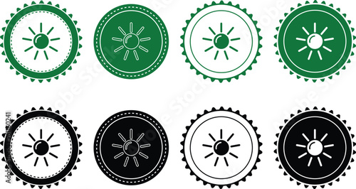 Ecology icon set. Ecology Stamps. Environment, sustainability, nature, recycle, renewable energy; electric bike, eco-friendly, forest, wind power, green symbol. Solid icons vector collection.
