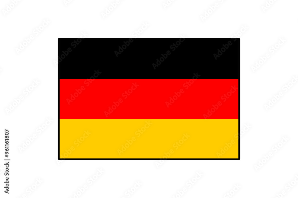 A vibrant vector representation of the German flag featuring black, red, and yellow horizontal stripes. This design symbolizes the unity and identity of Germany, capturing its national essence. A vibrant vector representation of the German flag featuring black, red, and yellow horizontal stripes. This design symbolizes the unity and identity of Germany, capturing its national essence.