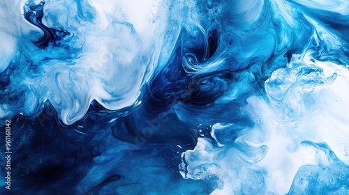 Captivating Blue Fluid Art: A Vision of Movement and Emotion