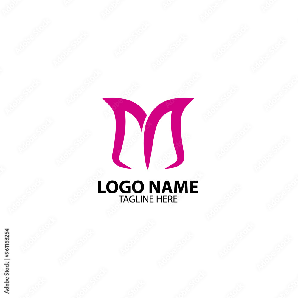 Obraz premium rose letter M logo design vector