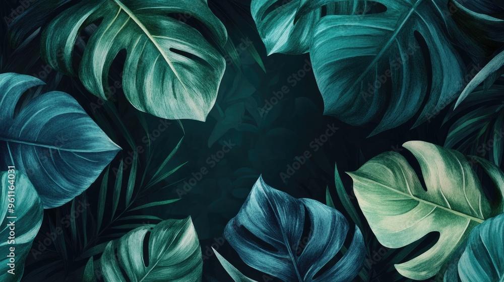 Lush Tropical Leaves: A Captivating Botanical Background Perfect for Nature-Inspired Designs Lush Tropical Leaves: A Captivating Botanical Background Perfect for Nature-Inspired Designs