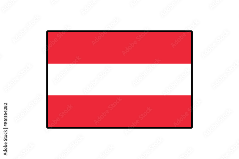 A vibrant vector representation of the Austrian flag features horizontal stripes of red, white, and red, symbolizing national pride and identity. A vibrant vector representation of the Austrian flag features horizontal stripes of red, white, and red, symbolizing national pride and identity.