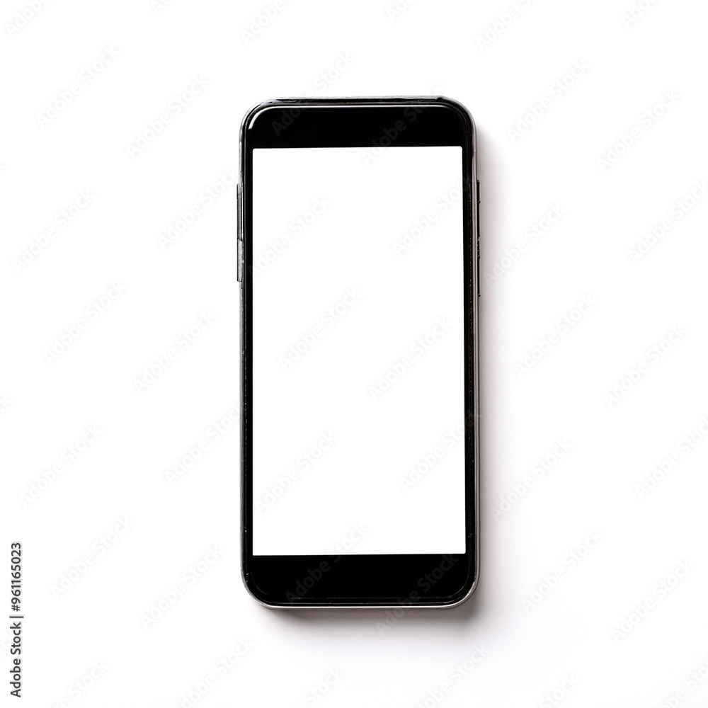 smartphone with blank white screen, isolated on white background smartphone with blank white screen, isolated on white background