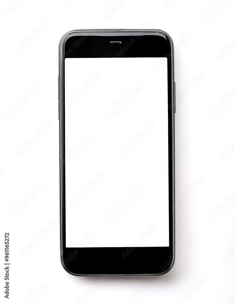 smartphone with blank white screen, isolated on white background smartphone with blank white screen, isolated on white background
