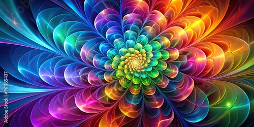 Abstract colorful spiral flower fractal art background with dynamic lighting effects, effect, curve, unique, art, artistic, illuminated, flower, spiral, lighting, macro, swirl, pattern