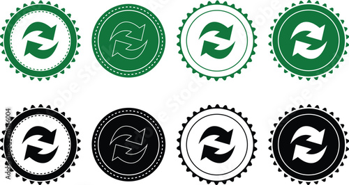 Ecology icon set. Ecology Stamps. Environment, sustainability, nature, recycle, renewable energy; electric bike, eco-friendly, forest, wind power, green symbol. Solid icons vector collection.
