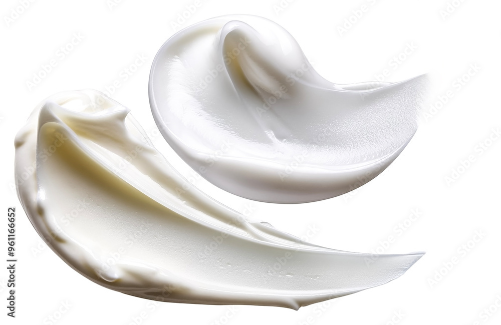 Smears of beautiful white cream on an empty background. isolated on white background Smears of beautiful white cream on an empty background. isolated on white background