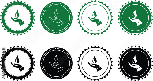 Ecology icon set. Ecology Stamps. Environment, sustainability, nature, recycle, renewable energy; electric bike, eco-friendly, forest, wind power, green symbol. Solid icons vector collection.