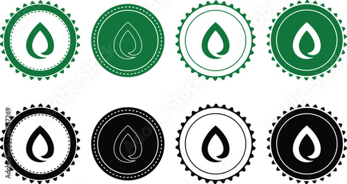 Ecology icon set. Ecology Stamps. Environment, sustainability, nature, recycle, renewable energy; electric bike, eco-friendly, forest, wind power, green symbol. Solid icons vector collection.