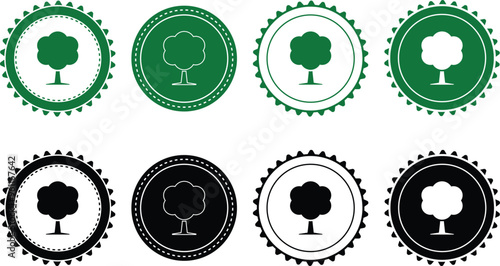 Ecology icon set. Ecology Stamps. Environment, sustainability, nature, recycle, renewable energy; electric bike, eco-friendly, forest, wind power, green symbol. Solid icons vector collection.
