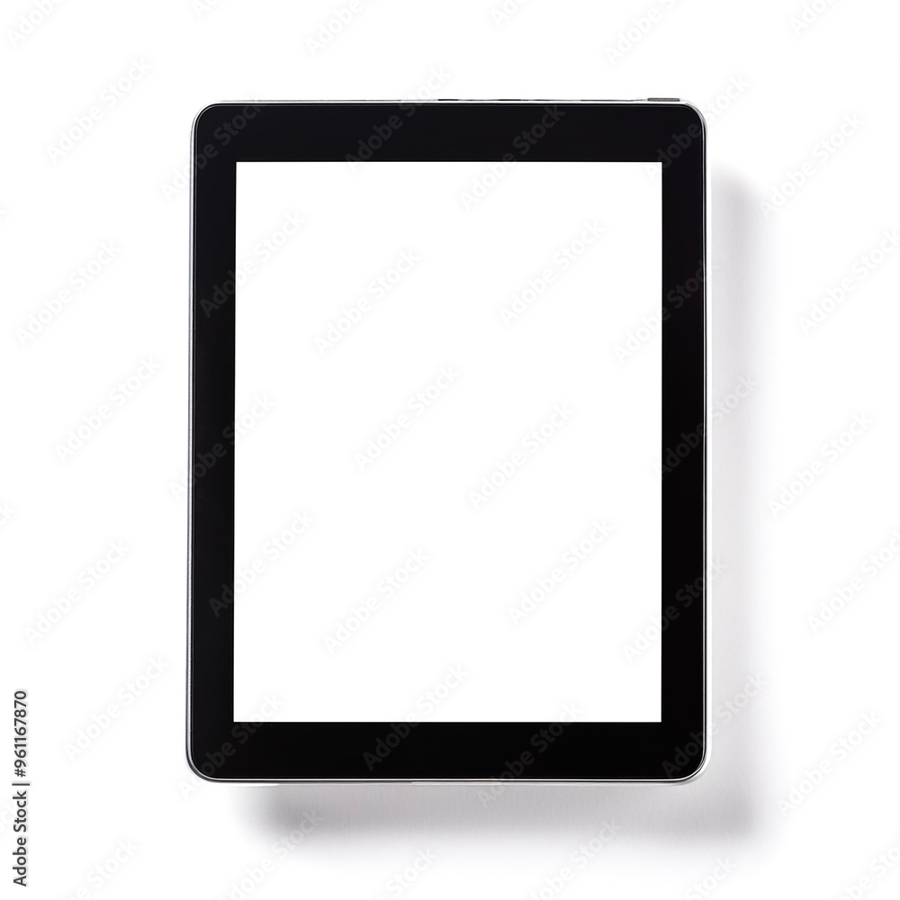 Tablet computer with blank white screen, isolated on white background Tablet computer with blank white screen, isolated on white background