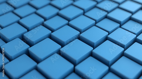 Abstract Blue Cubes Background