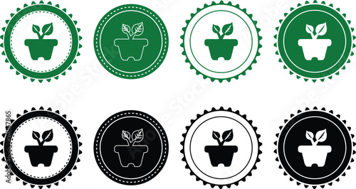 Ecology icon set. Ecology Stamps. Environment, sustainability, nature, recycle, renewable energy; electric bike, eco-friendly, forest, wind power, green symbol. Solid icons vector collection.