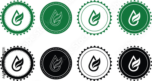 Ecology icon set. Ecology Stamps. Environment, sustainability, nature, recycle, renewable energy; electric bike, eco-friendly, forest, wind power, green symbol. Solid icons vector collection.