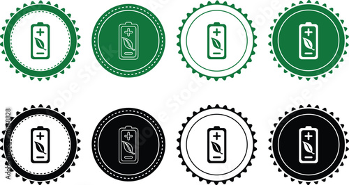 Ecology icon set. Ecology Stamps. Environment, sustainability, nature, recycle, renewable energy; electric bike, eco-friendly, forest, wind power, green symbol. Solid icons vector collection.