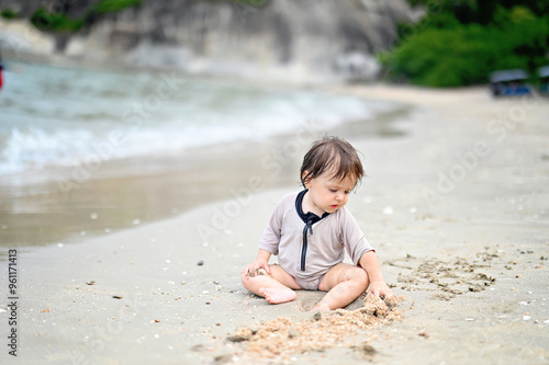 Baby girl on the beach