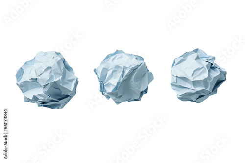 Crumpled Paper Balls, Isolated with Transparent Background