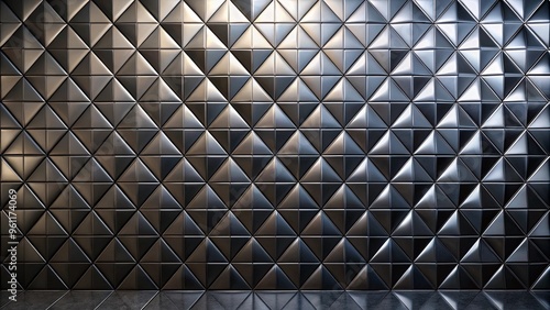 Polished semigloss wall background with triangular tile wallpaper featuring black blocks photo