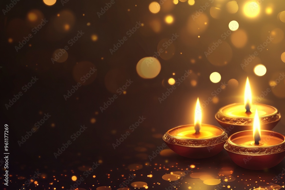 shiny happy diwali indian style banner with text space with generative ai shiny happy diwali indian style banner with text space with generative ai