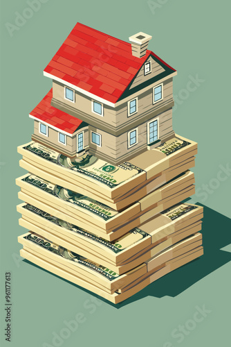 Stacks of Money Representing Mortgage Debt and Affordable Lending for Real Estate Investment