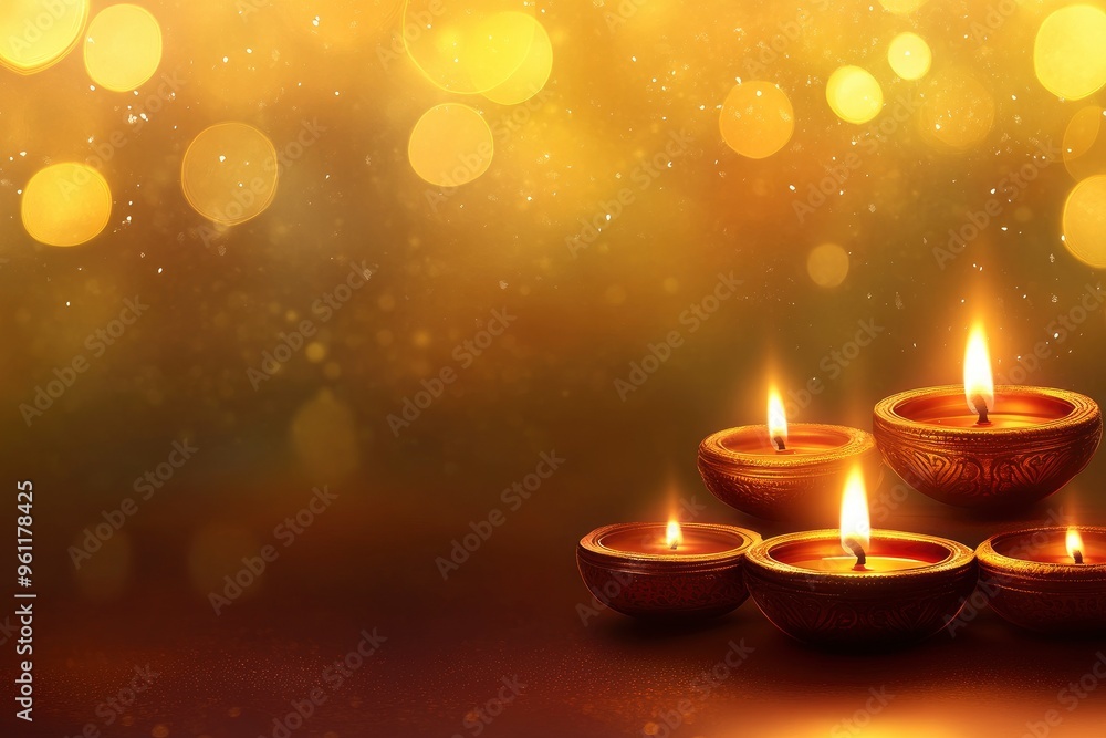 shiny happy diwali indian style banner with text space with generative ai shiny happy diwali indian style banner with text space with generative ai
