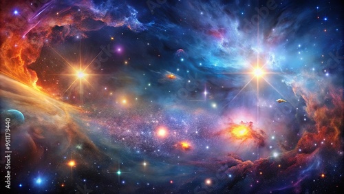 Fantasy space background with abstract universe, galaxy, nebula, and stars