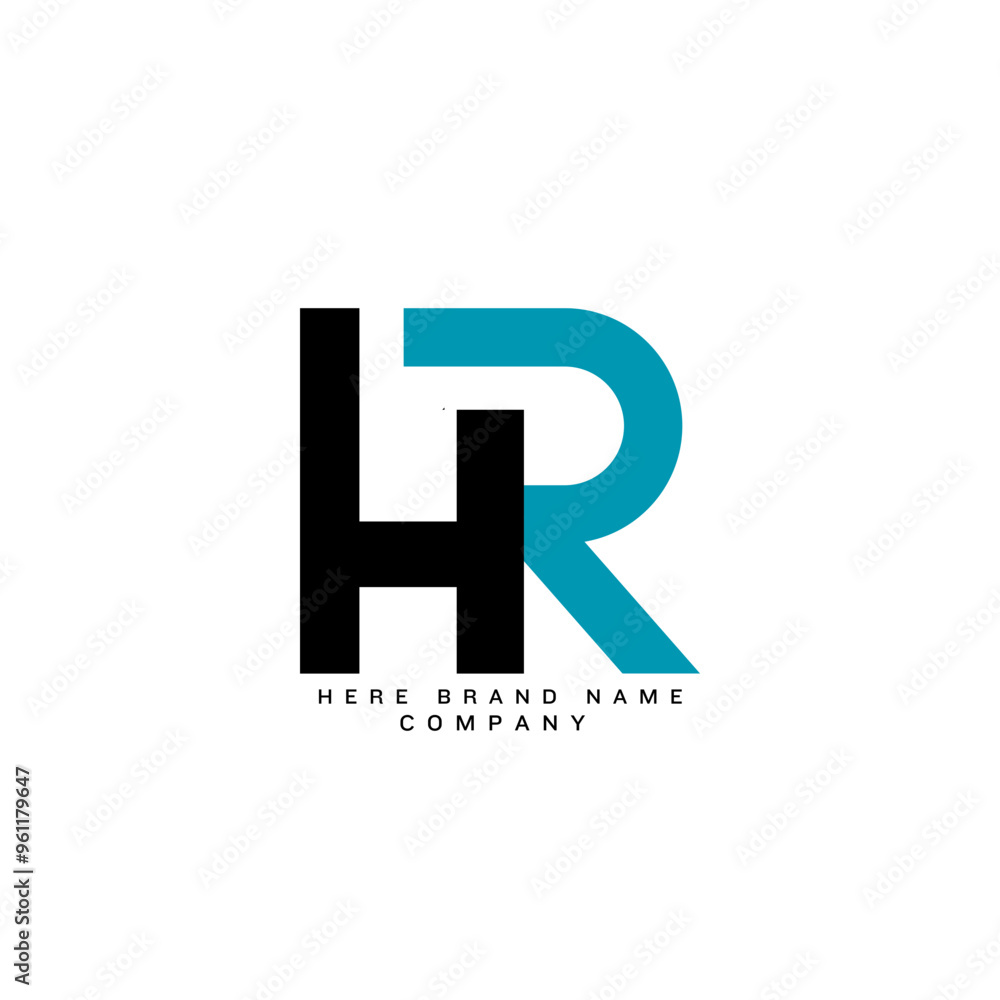 Fototapeta premium Letter HR logo design template vector.