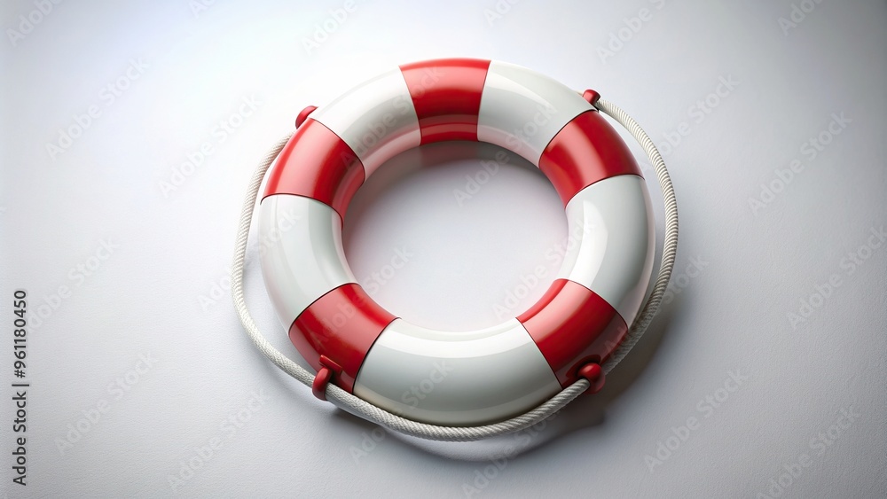 concept, life-saving, red and white, assistance, lifesaving gear, safety, life belt, water safety, aid, survival, swimming, Red and white life belt floating on a white background concept, life-saving, red and white, assistance, lifesaving gear, safety, life belt, water safety, aid, survival, swimming, Red and white life belt floating on a white background