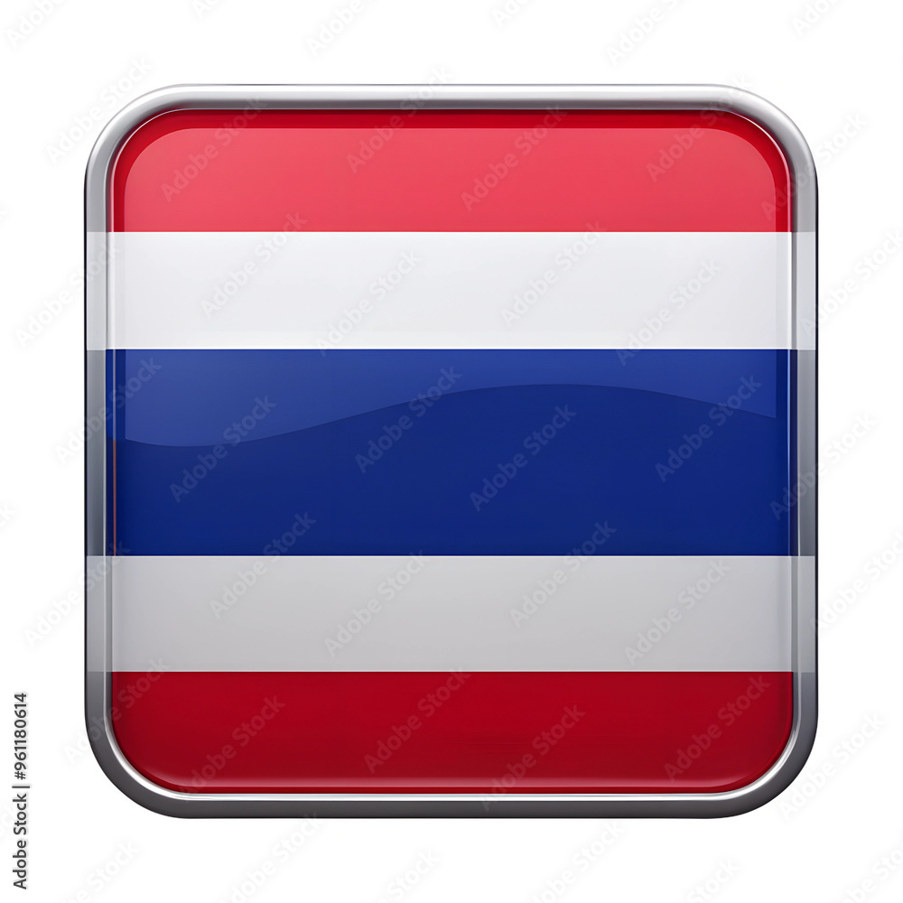 thailand flag in Rounded Square icon isolated on a transparent background thailand flag in Rounded Square icon isolated on a transparent background