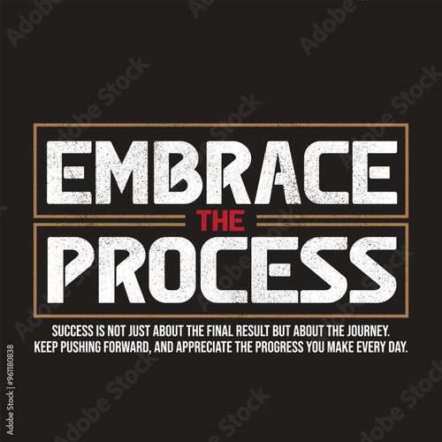 A motivational quote Embrace The Process