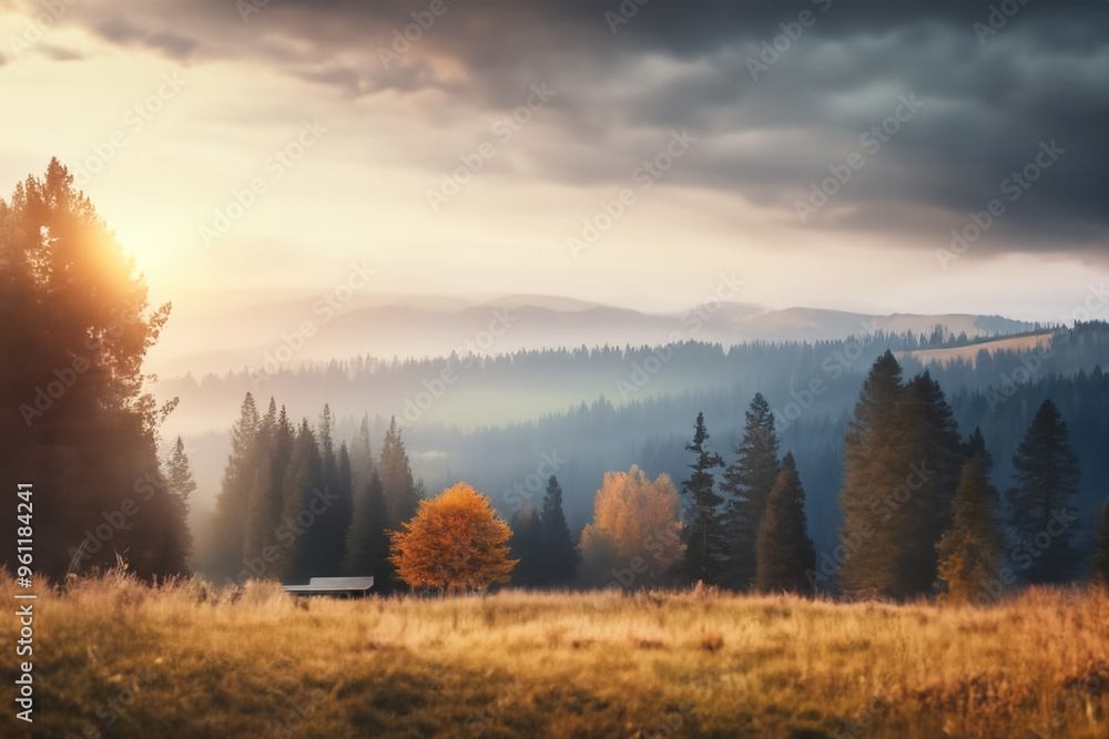 Fototapeta premium Cozy Landscape Background