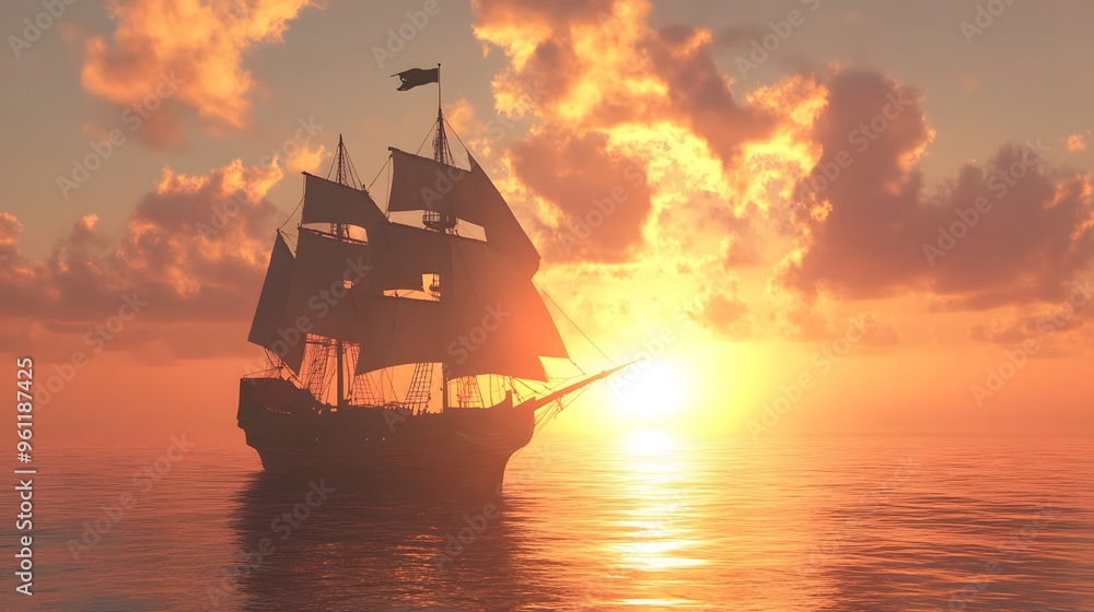 ship in the sunset ship in the sunset