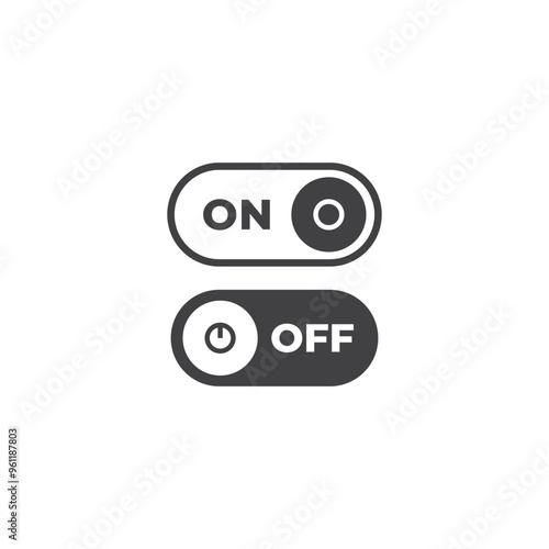 turn on and off app icon vector illustration template