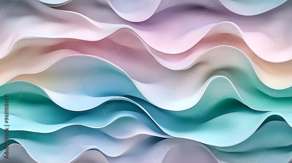Fluid pastel waves in shades of light teal, soft pink, and pale lavender, gently curving across the design, Fluid pastel waves in shades of light teal, soft pink, and pale lavender, gently curving across the design,