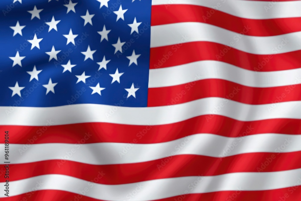 Naklejka premium US American flag. For USA Memorial day, Veteran's day, Labor day, or 4th of July celebration with generative ai