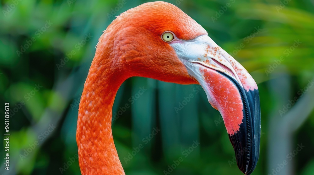 Fototapeta premium Close-Up Portrait of a Pink Flamingo