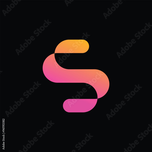 Letter S  Logo Design illustration. S Tech Digital Logo Design template